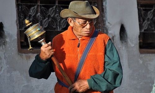 Zdjcie NEPAL / Kathmandu / Bouddanath / Pan z mynem (duym mynkiem)