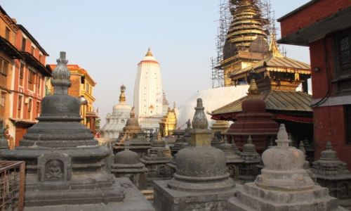 Zdjęcie NEPAL / -Kathmandu /  Swajambhunath Świątynia małp / Stupy