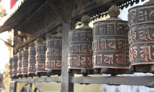 Zdjecie NEPAL / -Kathamandu / Swajambhunath / Mynki modlitewne