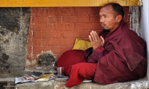 Zdjęcie NEPAL / Kathmandu / Stupa Bouddanath / mnich