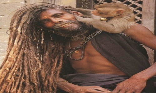 Zdjecie NEPAL / Kathmandu / witynia Paupatinath / sadhu