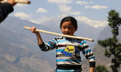 Zdjecie NEPAL / -Khumbu / Khumbu / Dziewczynka z Khumbu