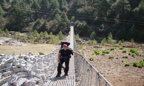 Zdjecie NEPAL / Khumbu / Dolina Dudh Koshi / Most wiszcy na Dudh Koshi