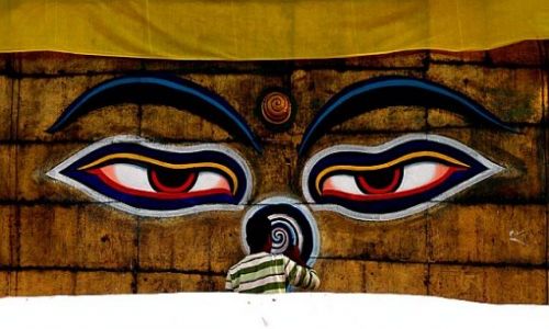 Zdjęcie NEPAL / Kathmandu / Stupa Swayambunath / Oczy Buddhy