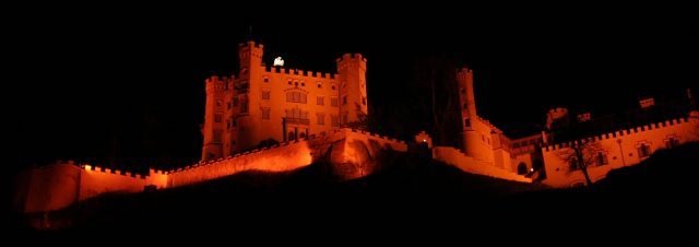 Zdjęcia: Hohenschwangau, Bawaria, Zamek nocą, NIEMCY Zdjęcia: Hohenschwangau, Bawaria, Zamek nocą, NIEMCY