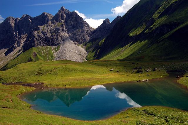 Zdjęcia: Alpy Allgawskie, jeziorko Eissee., Bawaria, Enklawa spokoju..., NIEMCY Zdjęcia: Alpy Allgawskie, jeziorko Eissee., Bawaria, Enklawa spokoju..., NIEMCY