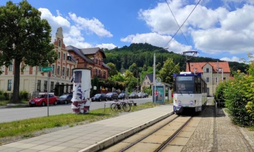 Zdjęcie NIEMCY / Saksonia / Görlitz / Tramwajem pod Landeskrone, wygasły wulkan niedaleko granicy z Polską