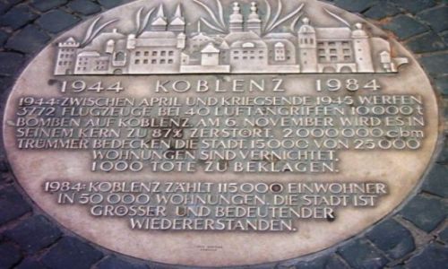 Zdjęcie NIEMCY / brak / Koblenz / Płyta upamiętniająca naloty na Koblenz