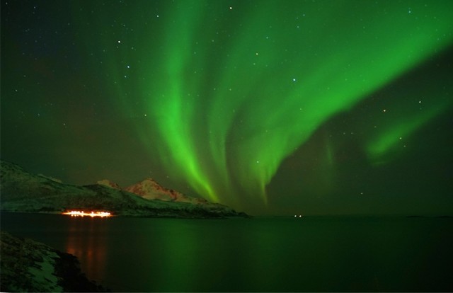 Zdj cia: Kvaløyvågen, Troms, Zielona noc, NORWEGIA