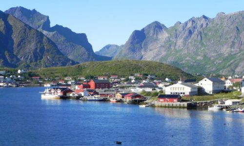 Zdjecie NORWEGIA / Lofoty / okolice Reine / W skalistej zatoczce 