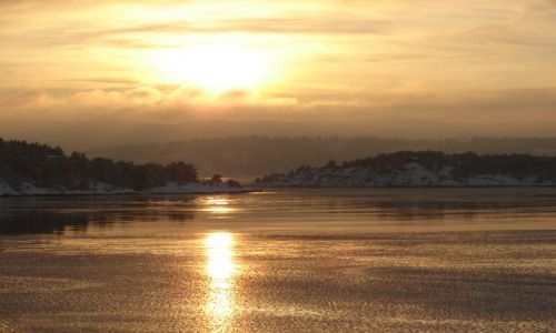 Zdjecie NORWEGIA / brak / Okolice Oslo / Zachód słońca nad fiordami