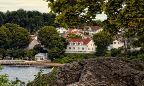 Zdjecie NORWEGIA / - / Drøbak Havn / Widok z portu