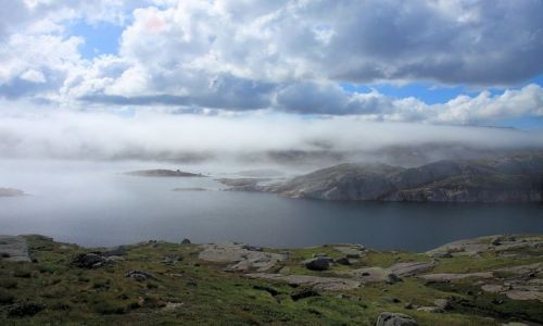 Zdjecie NORWEGIA / Sirdal / Langavatn / MGLISTY PORANEK_4