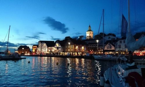 Zdjcie NORWEGIA / Rogaland / Stavanger / Port noc.