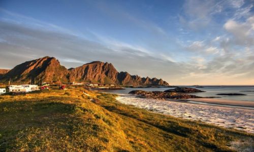 Zdjecie NORWEGIA / Lofoty, Andøy,  Nordland,  / Andenes - Camping. / Biae Noce. Camping Andenes. 