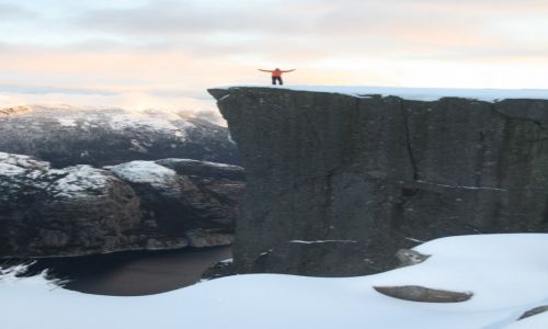 Zdjecie NORWEGIA / Rogaland / Preikenstolen / Preikenstolen zim