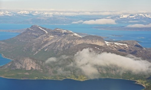 Zdjecie NORWEGIA / Nordland / Narvik / Lofoty z samolotu