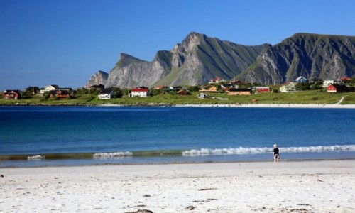 Zdjcie NORWEGIA / Lofoty / Ramberg / Plaa w Ramberg