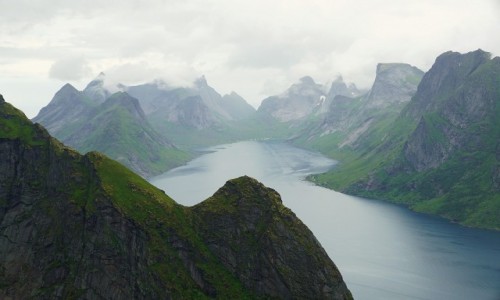 Zdjcie NORWEGIA / Lofoty / Reine / Fiord