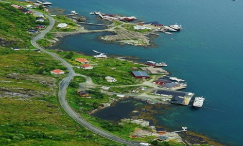 Zdjcie NORWEGIA / Lofoty / Gra Reinebringen / Wzdu drogi