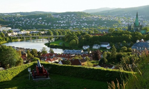 Zdjęcie NORWEGIA / Trondheim / Kristiansten Festning / Panorama z widokiem na katedrę
