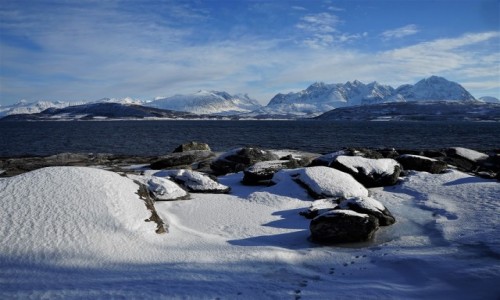 Zdjęcie NORWEGIA / Troms / Oldervik / Ślady