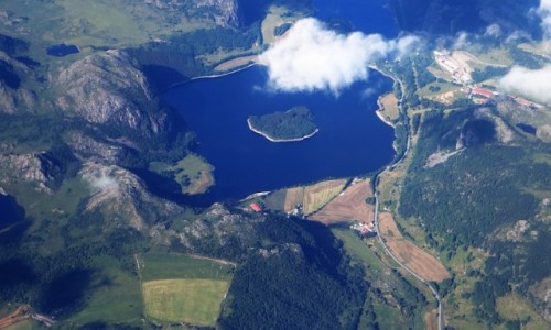 Zdjcie NORWEGIA / Norwegia poudniowo - zachodnia / pokad samolotu / Norwegia poudniowo zachodnia z lotu ptaka