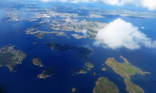 Zdjcie NORWEGIA / Norwegia poudniowo - zachodnia / pokad samolotu / Norwegia poudniowo zachodnia z lotu ptaka