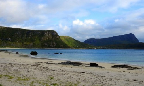 Zdj�cie NORWEGIA / Lofoty / Haukland beach / Na pla�y