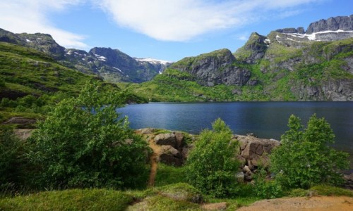 Zdjecie NORWEGIA / Lofoty / Sørvågen, Wyspa Moskenesoya  / W drodze naTindstind