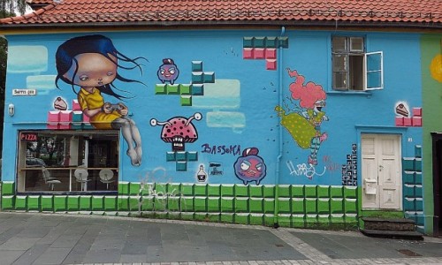 Zdjcie NORWEGIA / Norwegia poudniowo - zachodnia / Bergen / mural