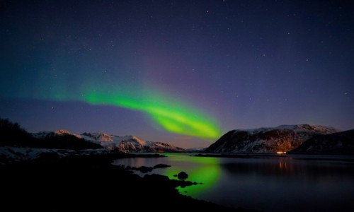 Zdjecie NORWEGIA /  Troms / Kvaløyvågen / Aurora Borealis
