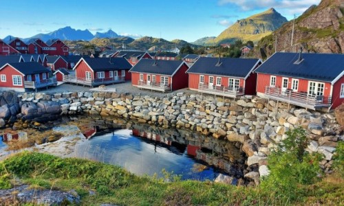 Zdjecie NORWEGIA / Lofoty / Mortsund / Mortsund o poranku