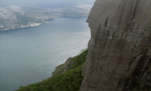 Zdjęcie NORWEGIA / południe Norwegii / Preikestolen, Lysefjorden / ściana