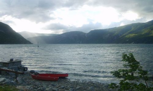 Zdjcie NORWEGIA / Norwegia / Eidfjord / O zachodzie