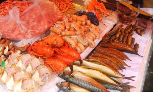 Zdjęcie NORWEGIA / Bergen / Targ rybny / frutti di mare