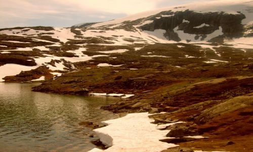 Zdjęcie NORWEGIA / W drodze z Geiranger do Lom / Djupvasshytta / Odpoczynek na szczycie