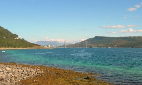 Zdjecie NORWEGIA / Norland / E 10 / most czcy Lofoty z ldem