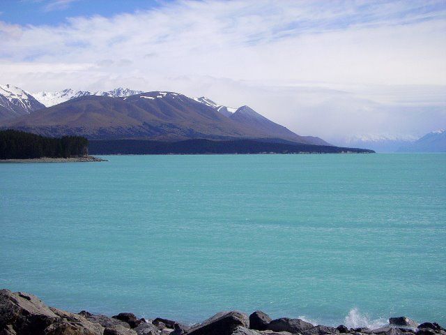 Zdjęcia: Lake Pukaki, Wyspa Południowa, turkusowe jezioro, NOWA ZELANDIA Zdjęcia: Lake Pukaki, Wyspa Południowa, turkusowe jezioro, NOWA ZELANDIA