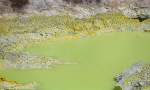 Zdjcie NOWA ZELANDIA / Rotorua / Park gejzerow / Jezioro pelne siarki