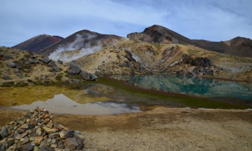 Zdjecie NOWA ZELANDIA / Tongariro / Blue Lake / Podr na pocztek wiata