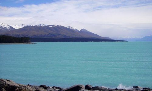 Zdjecie NOWA ZELANDIA / Wyspa Południowa / Lake Pukaki / turkusowe jezioro