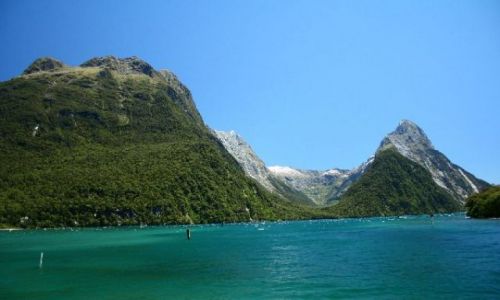 Zdjęcie NOWA ZELANDIA / brak / Milford Sound / Mitre Peak - najwyższy klif fiordowy na świecie - wizytówka NZ