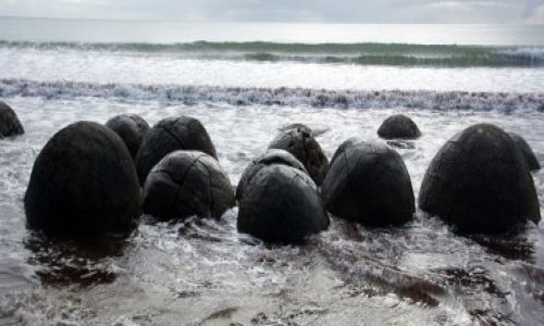 Zdjecie NOWA ZELANDIA / Wyspa Poudniowa / Moeraki Bouldera / ... kto leci w kule :)