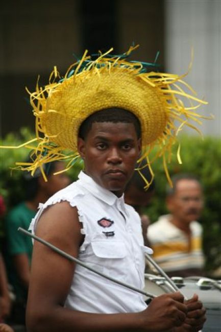 Zdjęcia: Las Tablas, Karnawałowy muzykant w Las Tablas , PANAMA Zdjęcia: Las Tablas, Karnawałowy muzykant w Las Tablas , PANAMA