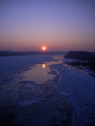 Zdjęcia: Wisła, Mazowsze, Wisła pod lodem., POLSKA Zdjęcia: Wisła, Mazowsze, Wisła pod lodem., POLSKA