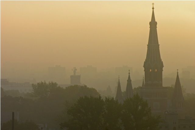 Zdjęcia: Łódź, We mgle, POLSKA Zdjęcia: Łódź, We mgle, POLSKA