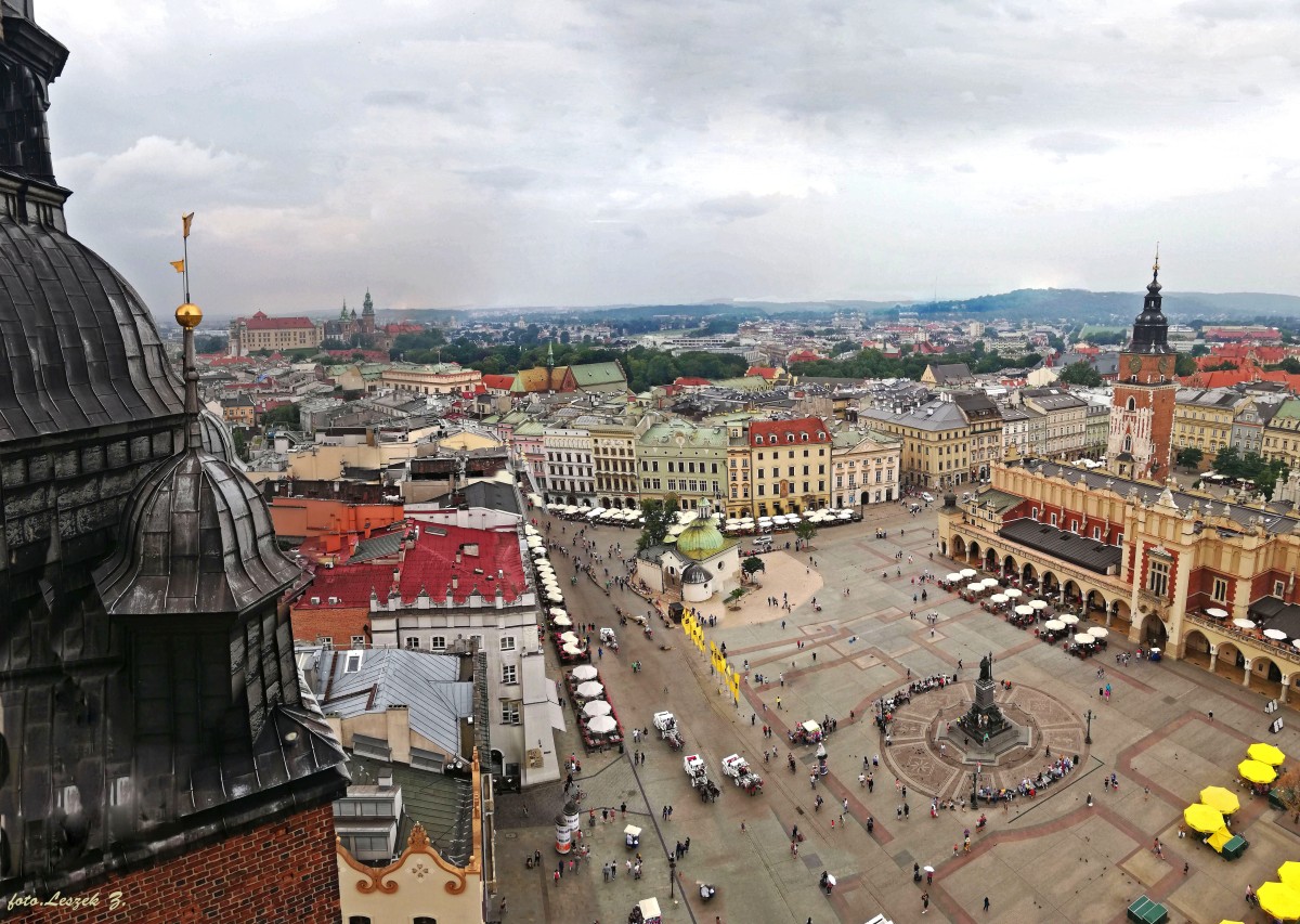Zdjęcia: Kraków., woj.małopolskie., Kraków z Wieży Mariackiej., POLSKA Zdjęcia: Kraków., woj.małopolskie., Kraków z Wieży Mariackiej., POLSKA