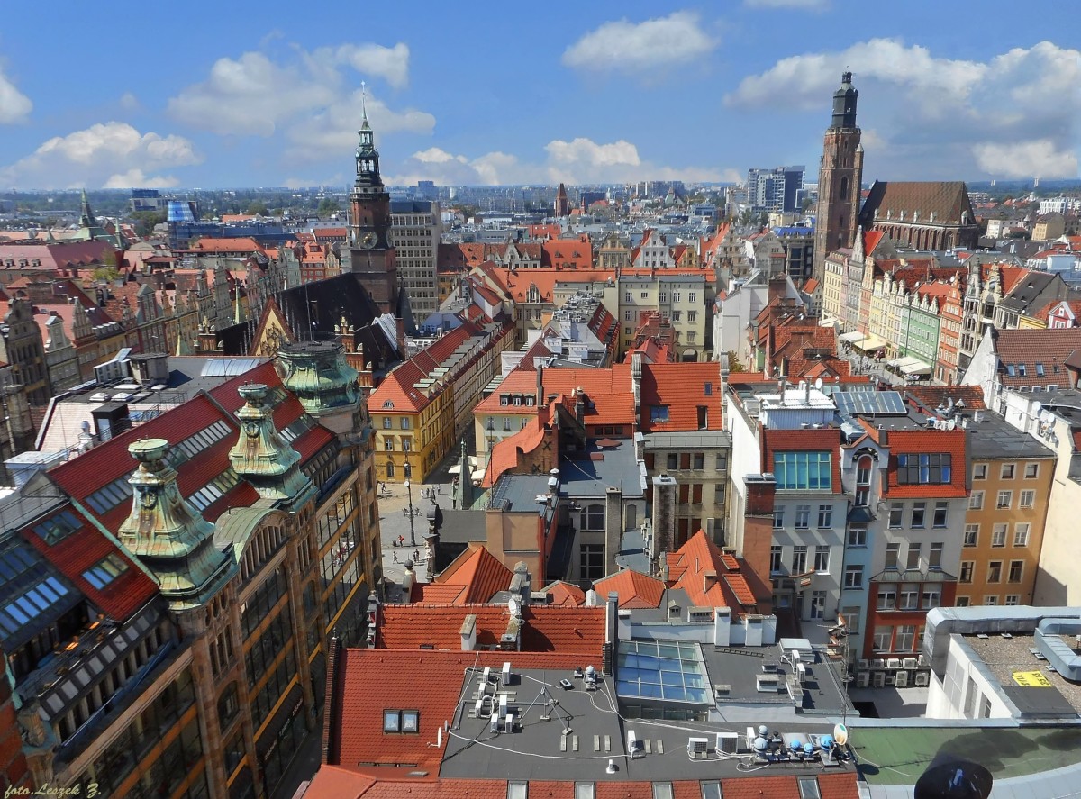 Zdjęcia: Wrocław., woj.dolnośląskie., Wrocław nad dachami., POLSKA Zdjęcia: Wrocław., woj.dolnośląskie., Wrocław nad dachami., POLSKA