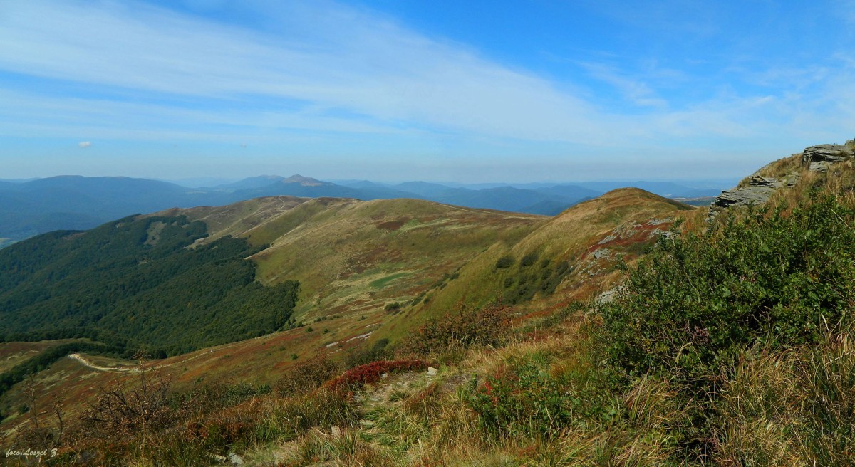 Zdjęcia: Tarnica - królowa Bieszczadów., Bieszczady., Widok z Tarnicy na Szeroki Wierch., POLSKA Zdjęcia: Tarnica - królowa Bieszczadów., Bieszczady., Widok z Tarnicy na Szeroki Wierch., POLSKA